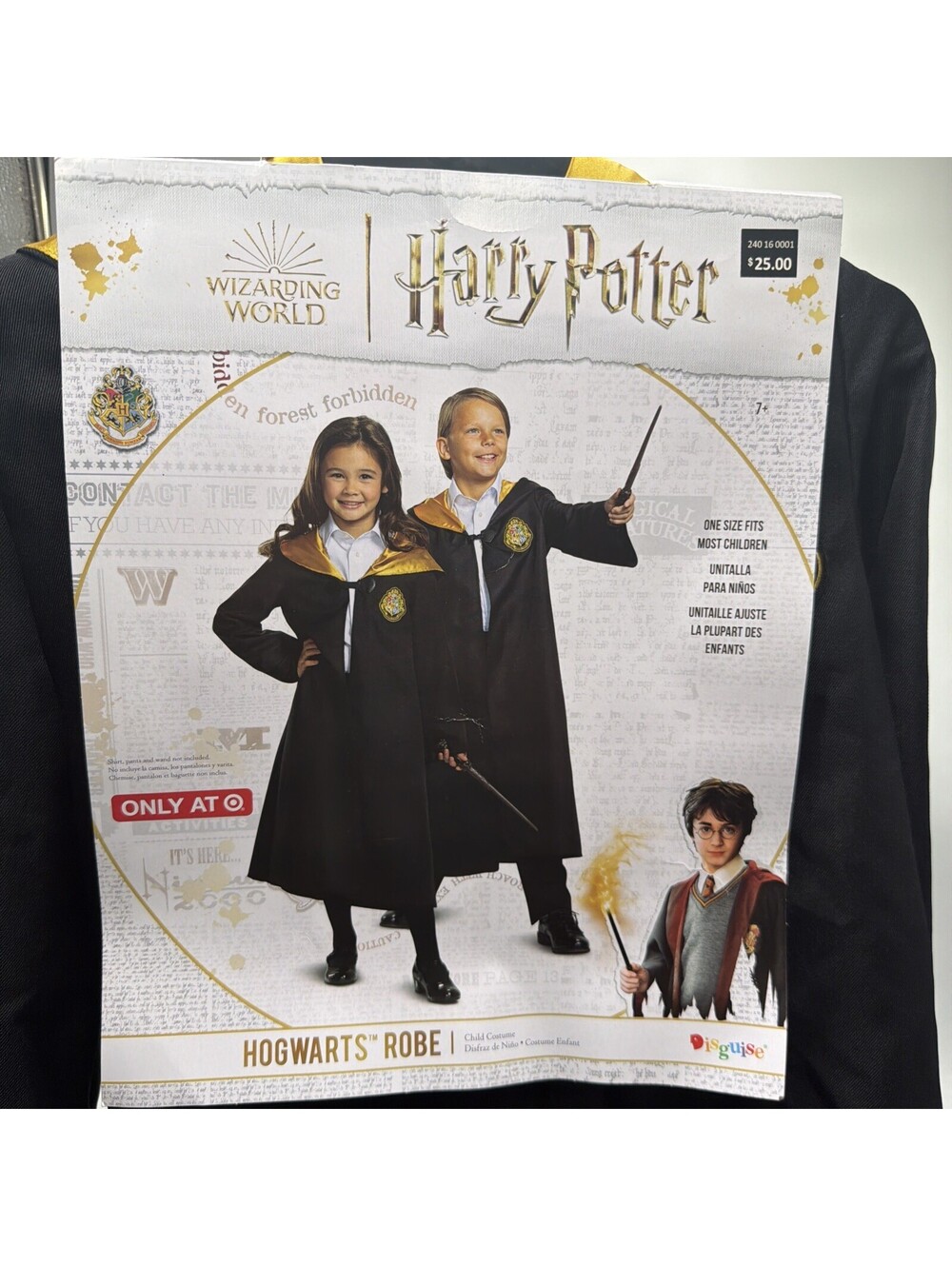 Harry Potter Hogwarts Cloak Hooded Cape Costume One Size Fits Most Children 7+
